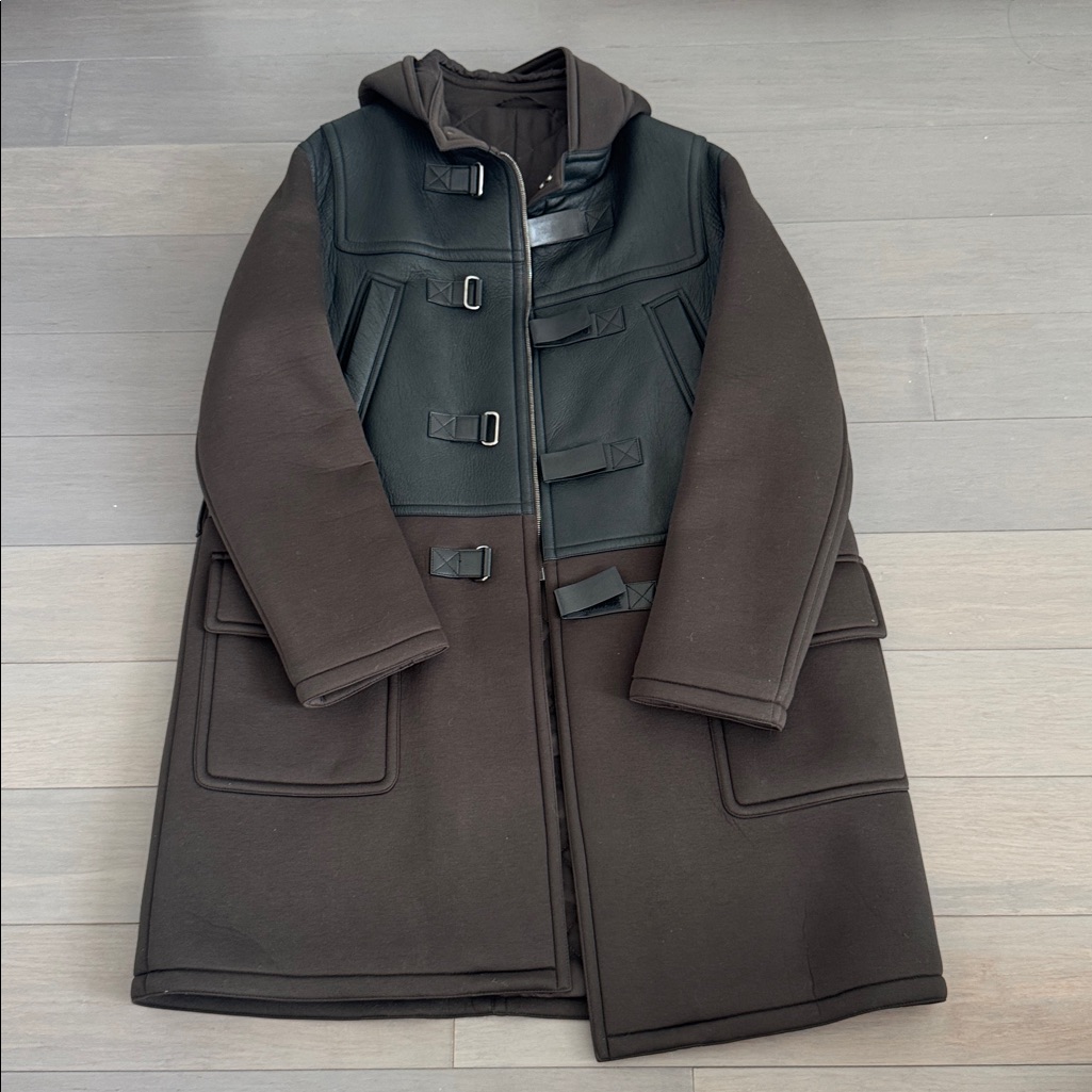 Neil Barrett Black And Brown Quilted Trench Coat
